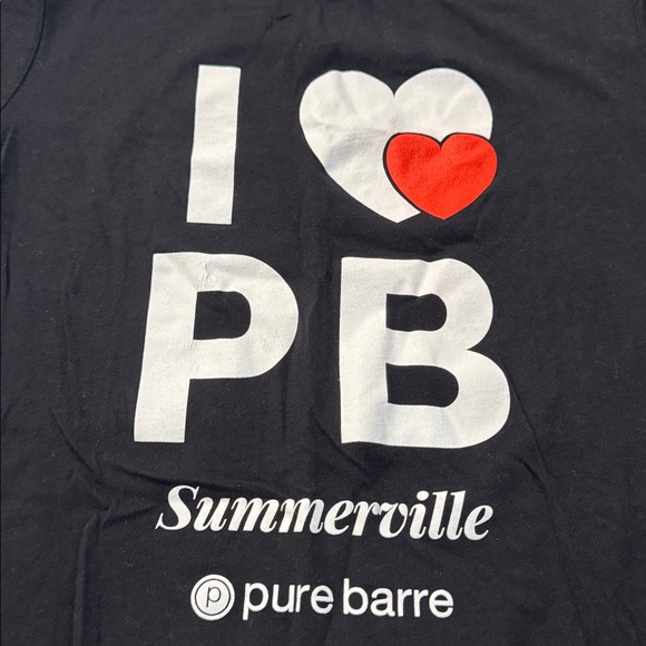 Pure Barre Black Tee with Heart Graphic - Picture 2 of 3